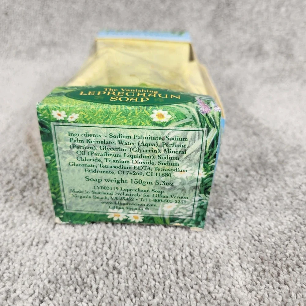 Lillian Vernon Leprechaun Soap Green‎ Vanishing Triple-Milled Scotland 5.3oz